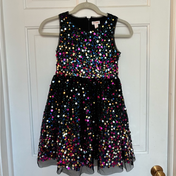 Cat & Jack Other - Cat & Jack Size M 7-8 Black and Rainbow Sequined Party Dress